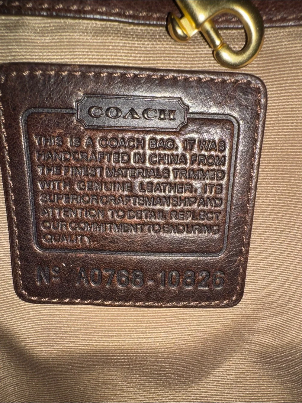 Coach Legacy Signature Turnlock Tote Brown Jacquard Canvas Leather A0768-